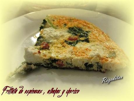 FRITTATA DE CHORIZO, ESPINACAS Y REQUESON