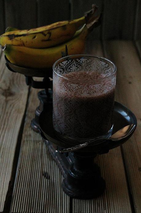 Batido de plátano, avellana y chocolate
