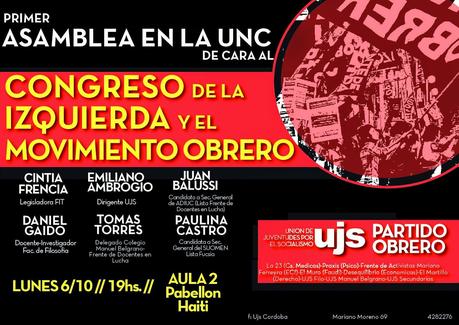 Asamblea en la UNC hacia el Congreso del Movimiento Obrero y la Izquierda