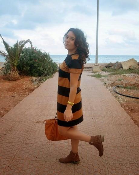 Striped casual dress