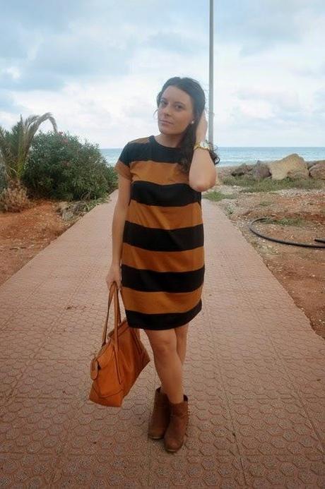 Striped casual dress