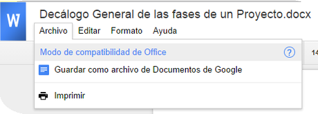 Trabajar con documentos de Office en Google