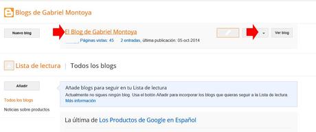 crear un menu en blogger, acceso a blogger
