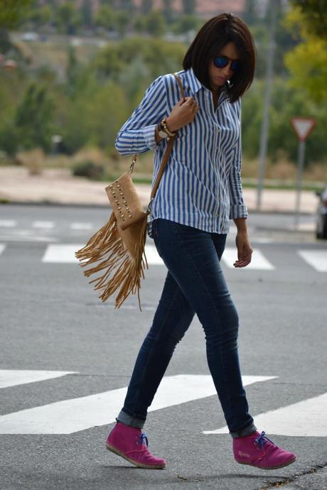 Look: Rayas + flecos + espadrilles