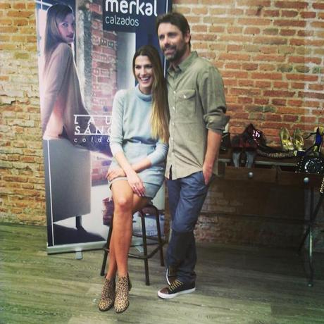 #LauraSanchez y #DavidAscanio pareja llena de #diseño y #Estilo en presentación #merkalcalzados #Madrid #lookandfashion #instafashion