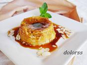 Flan manzana bizcochos almendra