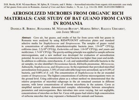 Estudio de miroorganismos en guano de cuevas de Rumanía