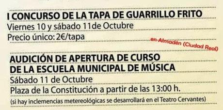 Recuerda, este fin de semana en Almadén: concurso gastronomico y audición musical