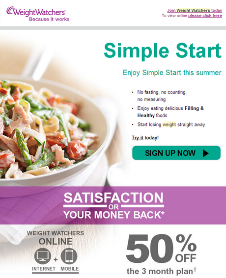 Weight Watchers email marketing - Los mejores looks para emails - Social With It - Social Media Blog