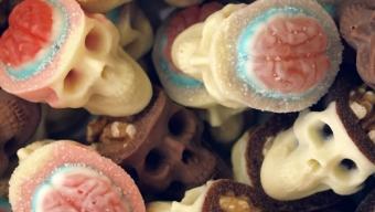 Chocolate Skulls Gone Nuts :: calaveras de chocolate y cerebro de nuez