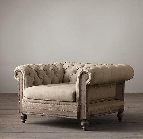 DECONSTRUCTED CHESTERFIELD UPHOLSTERED CHAIR