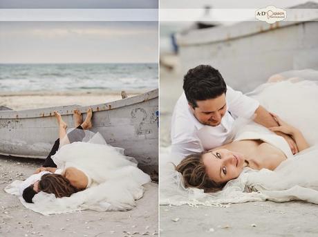 Una postboda romántica a orillas del mar