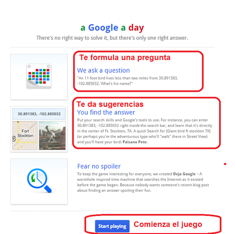 A Google A Day. Un juego de Google para mejorar tus búsquedas