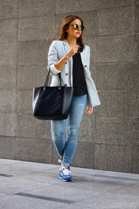 Blue Blazer + Sneakers