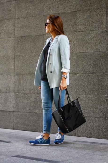 Blue Blazer + Sneakers