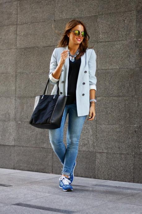 Blue Blazer + Sneakers