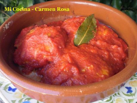 BACALAO REBOZADO EN SALSA DE TOMATE CON SU GELATINA AL HORNO