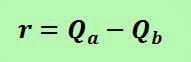 r = Qa - Qb