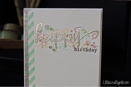 Silver-mint happy birthday card / Tarjeta de cumpleaños color plata y menta