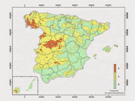 El mapa predictivo de exposición al radón en España