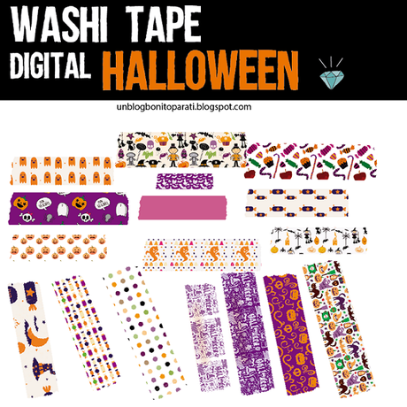 Freebies: Washi tape digital halloween
