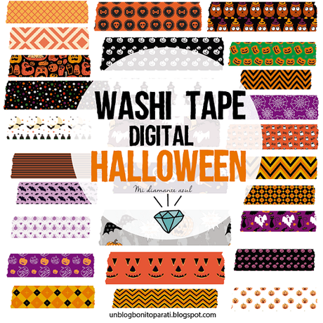 Freebies: Washi tape digital halloween