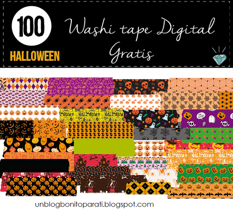 Freebies: Washi tape digital halloween