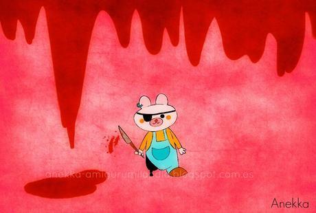 oso asesino ilustracion killer teddy bear anekka handmade