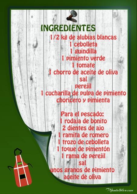 Marmitako de bonito con alubias blancas etiqueta