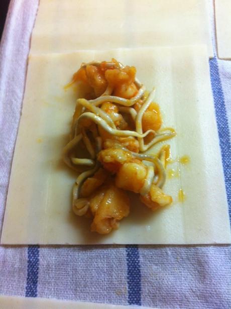 Canelones De Merluza, Langostinos Y Gulas