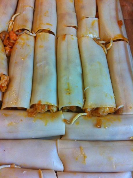 Canelones De Merluza, Langostinos Y Gulas