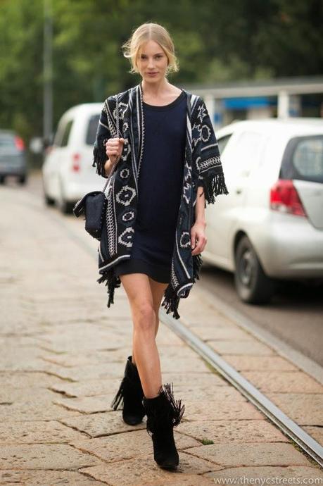 STREET STYLE INSPIRATION; CAPES and PONCHOS.-