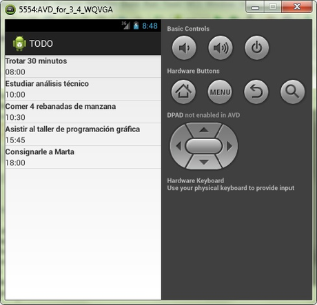 ListView con items y subitems