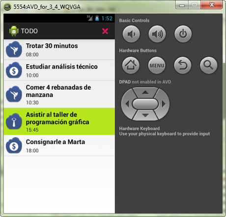 Aplicación Android  con un listSelector personalizado