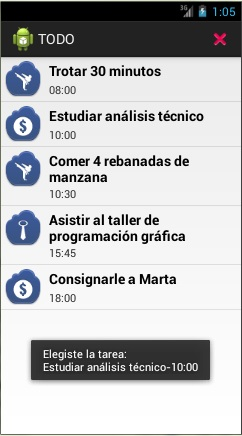 El método onItemClick sobre una lista