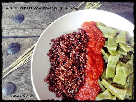 Judías verdes con tomate y quinoa