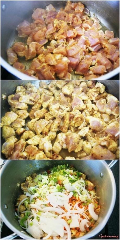 CREMOSO CON PAVO, FRUTAS Y CURRY