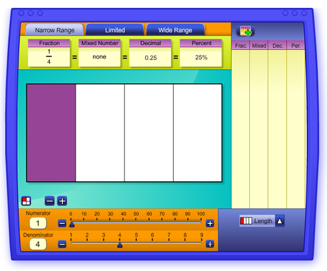 Fraction Models. Fracciones interactivas