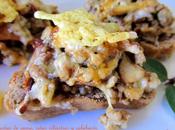 Tostas carne, setas silvestres calabacín