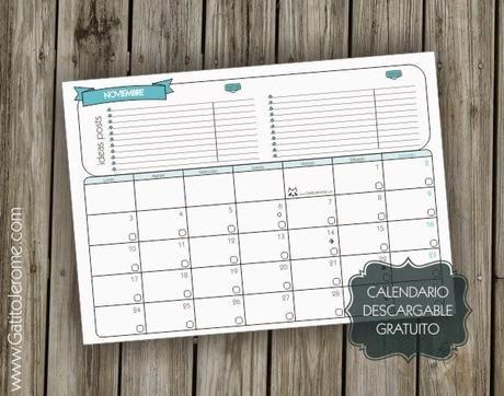 Calendario para organizar las publicaciones para bloggers