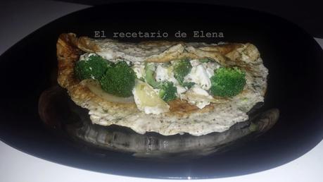 Tortilla rellena de brócoli y queso fresco