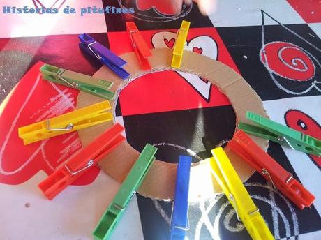 Marco de fotos con pinzas