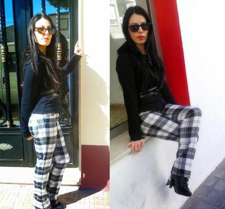 Pantalones De Vestir Estampado En Tartan.