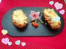 BERENJENAS RELLENAS DE BACALAO Y LANGOSTINOS