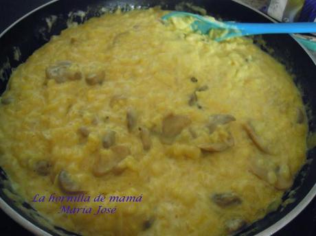 Arroz con setas (o champiñones) y nata