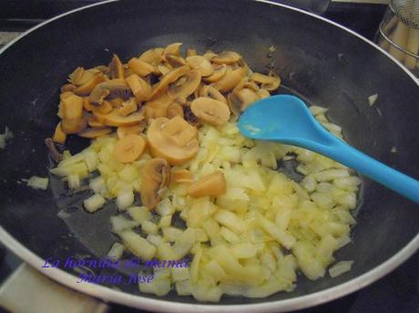 Arroz con setas (o champiñones) y nata