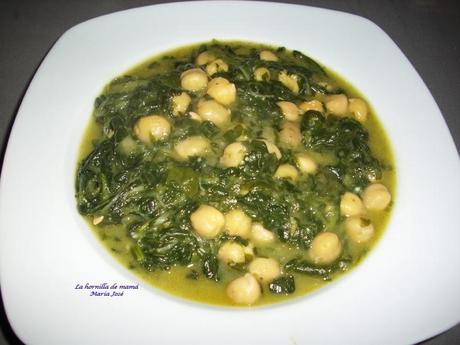 Espinacas con garbanzos en Thermomix