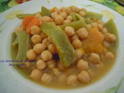 Potaje de garbanzos con calabaza
