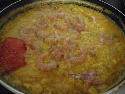 Arroz con almejas y gambas
