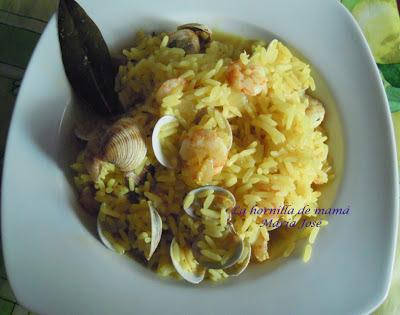Arroz con almejas y gambas
